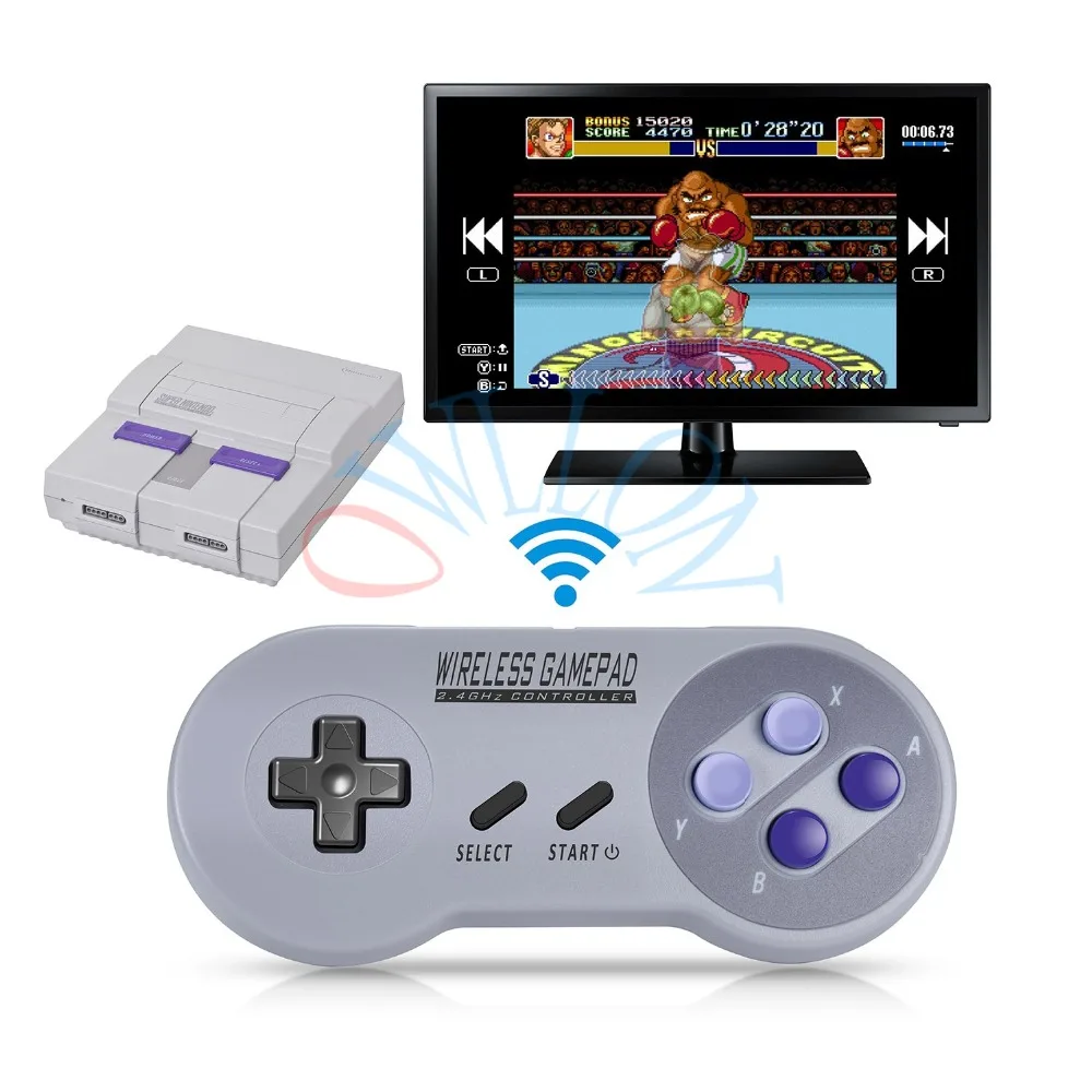 Беспроводные геймпады 2,4 ГГц джойстик Джойстик контроллер для SNES супер nintendo классический мини пульт дистанционного управления аксессуары