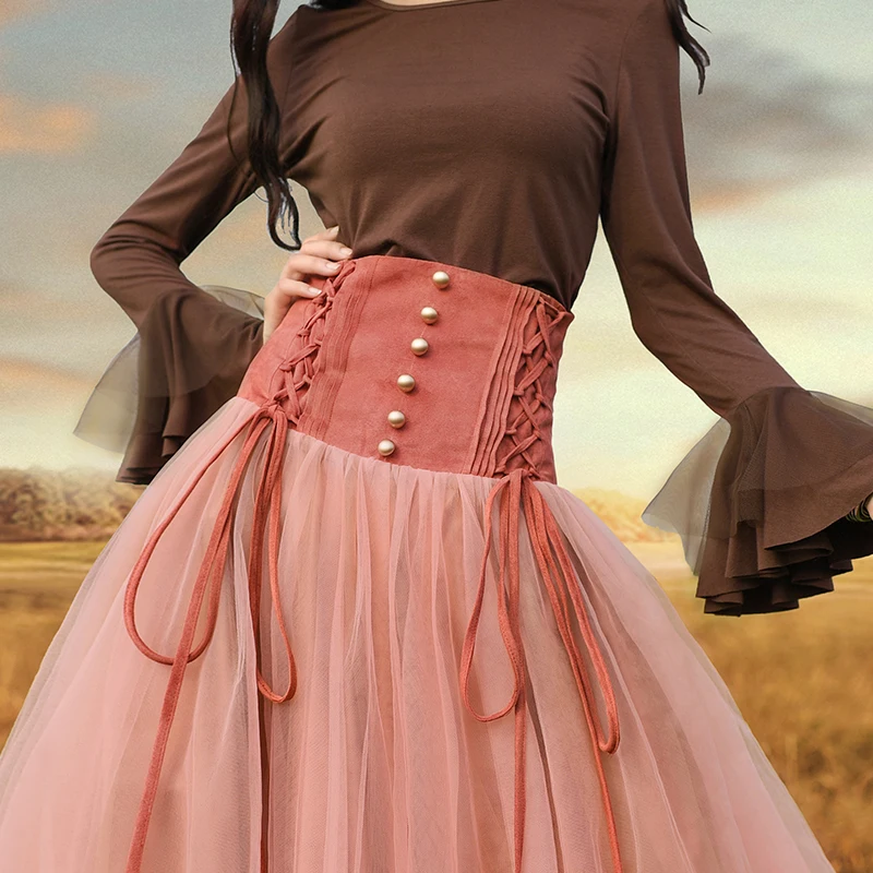 Бесплатная доставка 2021 Новая мода длинная юбка макси с завышенной талией на