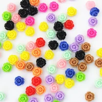 set of 500 resin rose cabochon 10mm diameter mixed colors colorful small roses for earrings sz0174