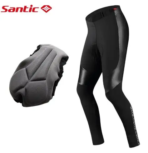 Santic Мужские штаны для велоспорта длинные с подкладкой зимние 4D подушкой