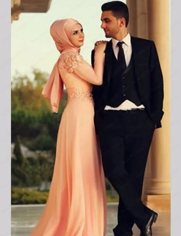 

Arabic Dubai Muslim Evening Dress Long Sleeves A-Line Formal Occasion Vestidos Floor-Length Sash Dress WE11812