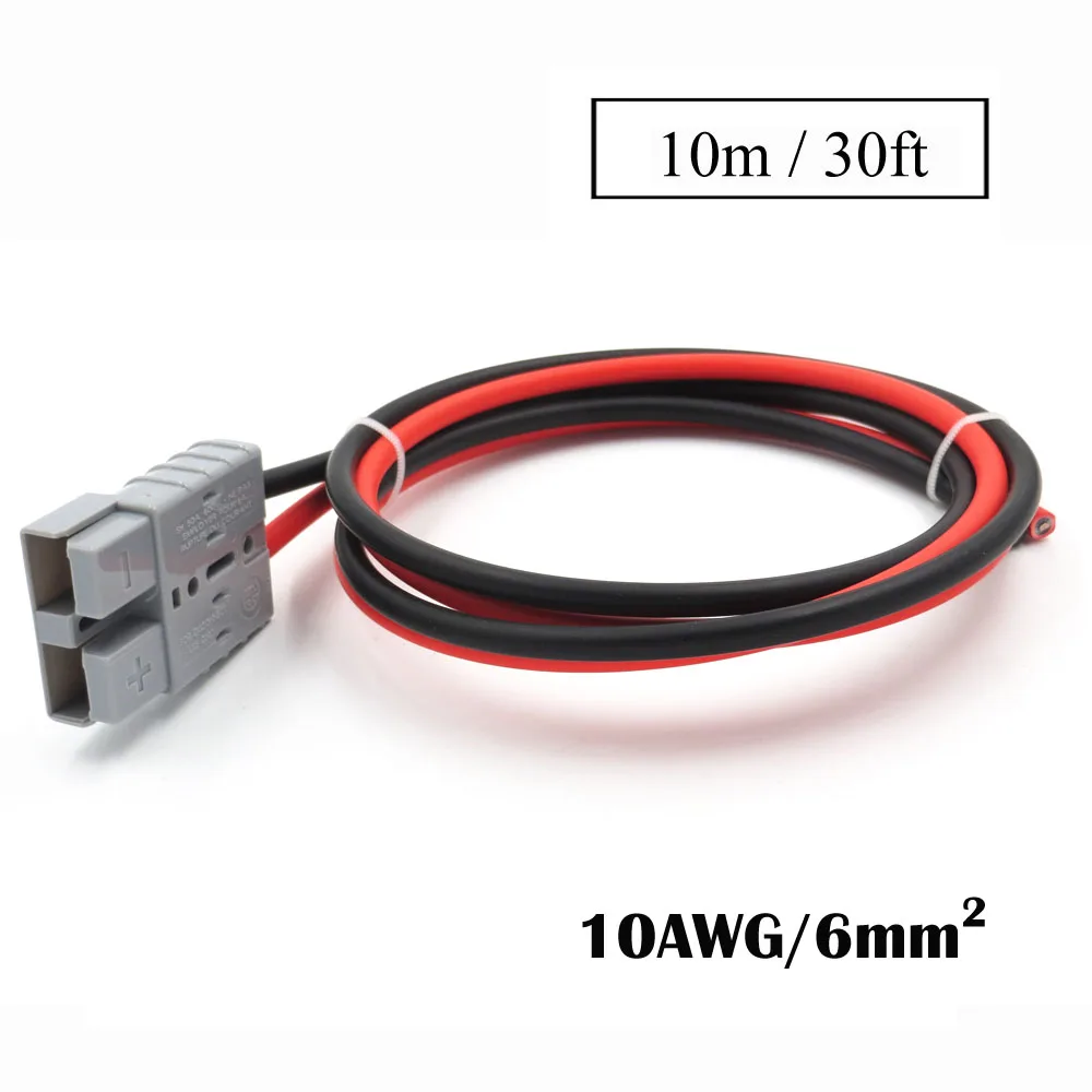 Панели солнечные кабельный разъем 6/4/2.5mm2 SH50 штекер 50A 600V Удлинительный кабель удлинитель UPS RV отдыха автомобиля Батарея быстро - Цвет: 30ft 6.0mm2