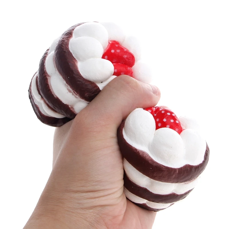 На высоком каблуке 12 см с милым клубничным принтом ПУ имитация торт игрушечная