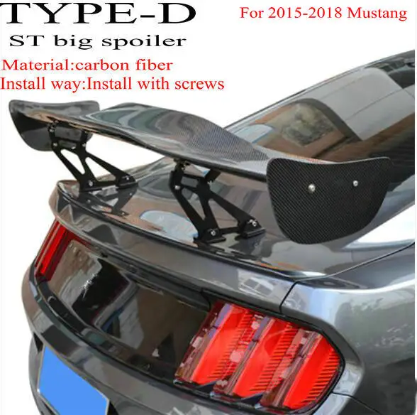 TYPE-D Авто углеродное волокно задний бампер крыло губы Топ Крыло Спойлеры на крышу задний спойлер для Ford Mustang/GT350 Dodykit - Цвет: TYPE-D