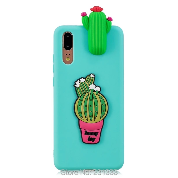 Мягкий ТПУ чехол C-ku с объемным мультяшным фламинго для Huawei P20 LITE PRO милый