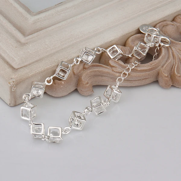 Модные русские Подиумные белые браслеты с кристаллами серебряный браслет