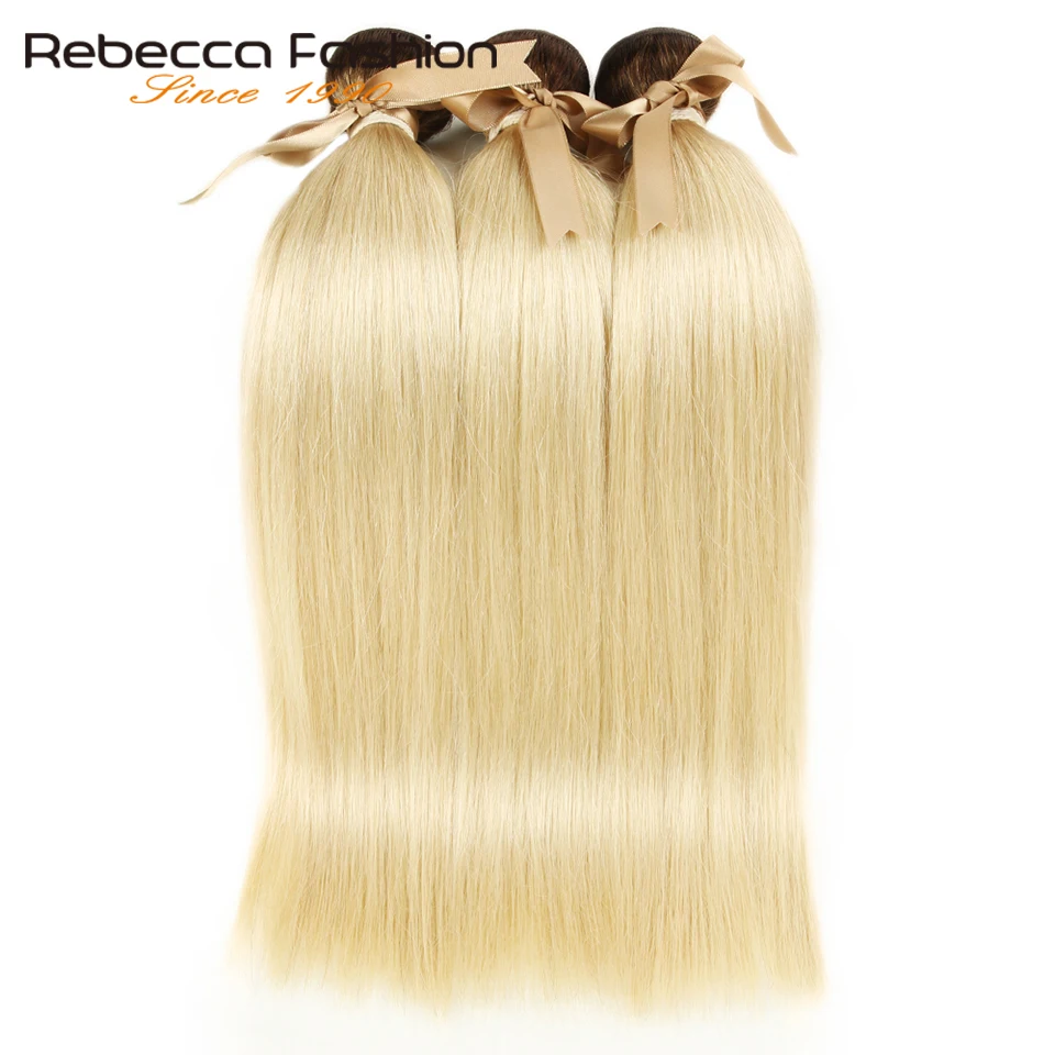 Rebecca Ombre блонд пряди бразильские Прямые Remy человеческие волосы коричневые корни