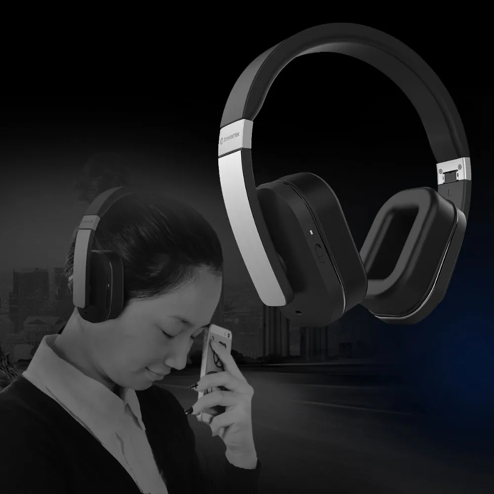 Профессиональные наушники Zoweetek BT 4,0, Bluetooth, стерео, басы, беспроводные наушники, спортивные, Накладные наушники, гарнитура, микрофон для iPhone, Xiaomi, LG