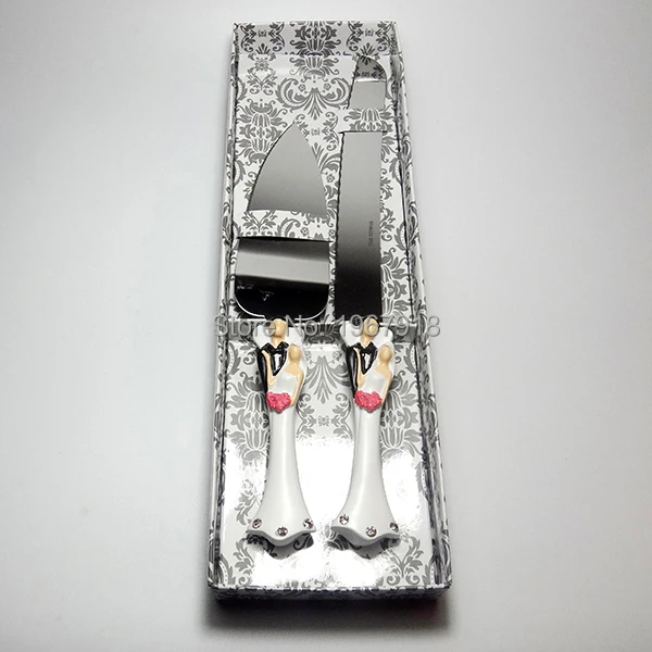 Бесплатная доставка набор ножей для свадебных тортов невесты и жениха свадебные
