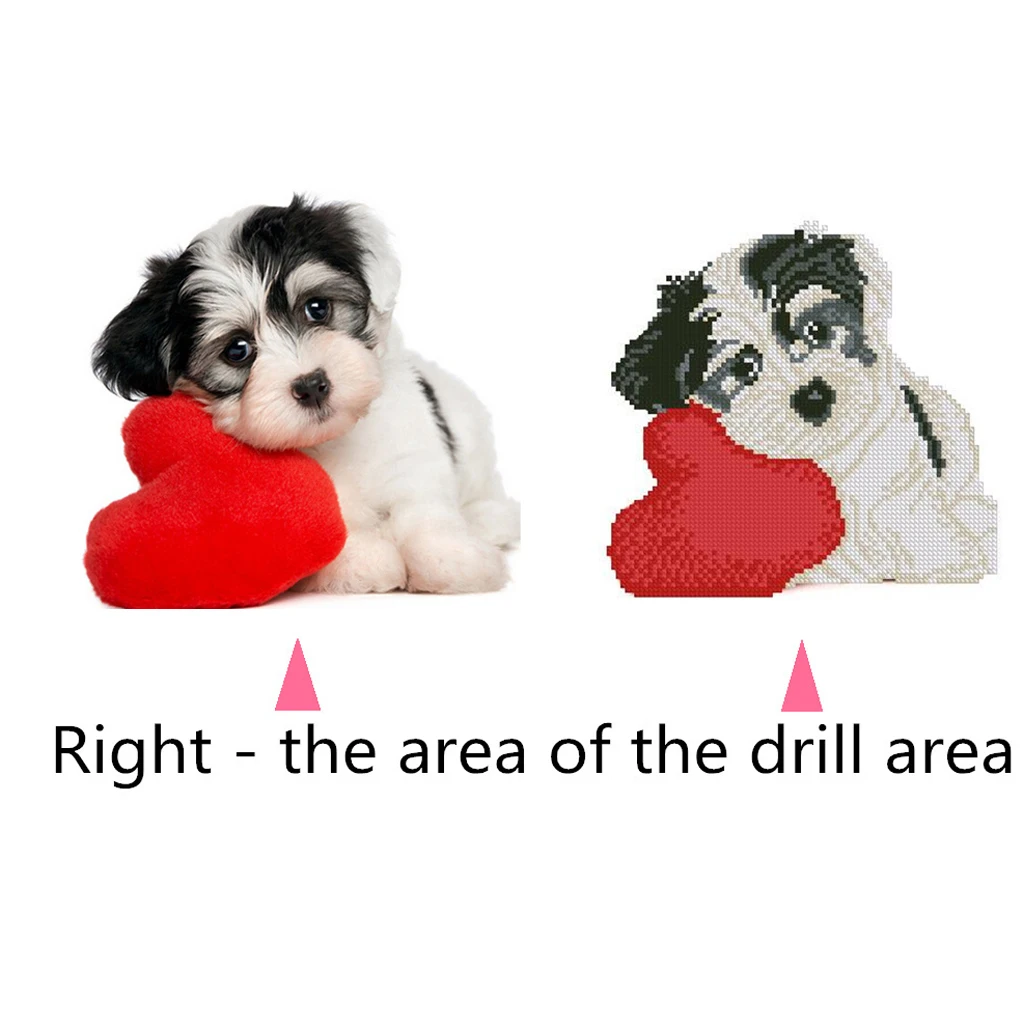 Полная круглая роспись из бриллиантов животное Любовь Собака 5D алмазная вышивка