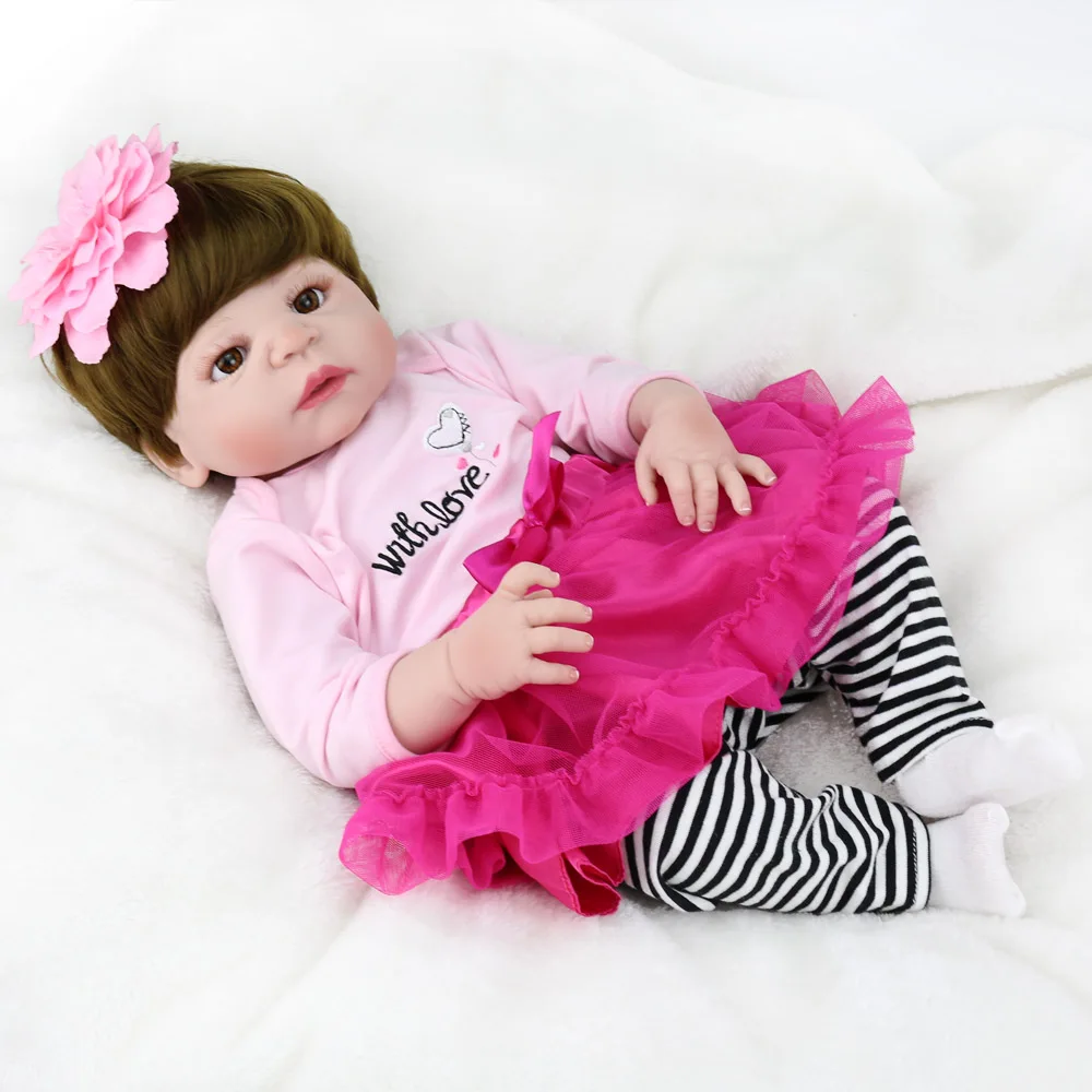 DOLLMAI оригинальная 55 см силиконовая кукла для девочки bebe Кукла reborn Baby doll boneca corpo de