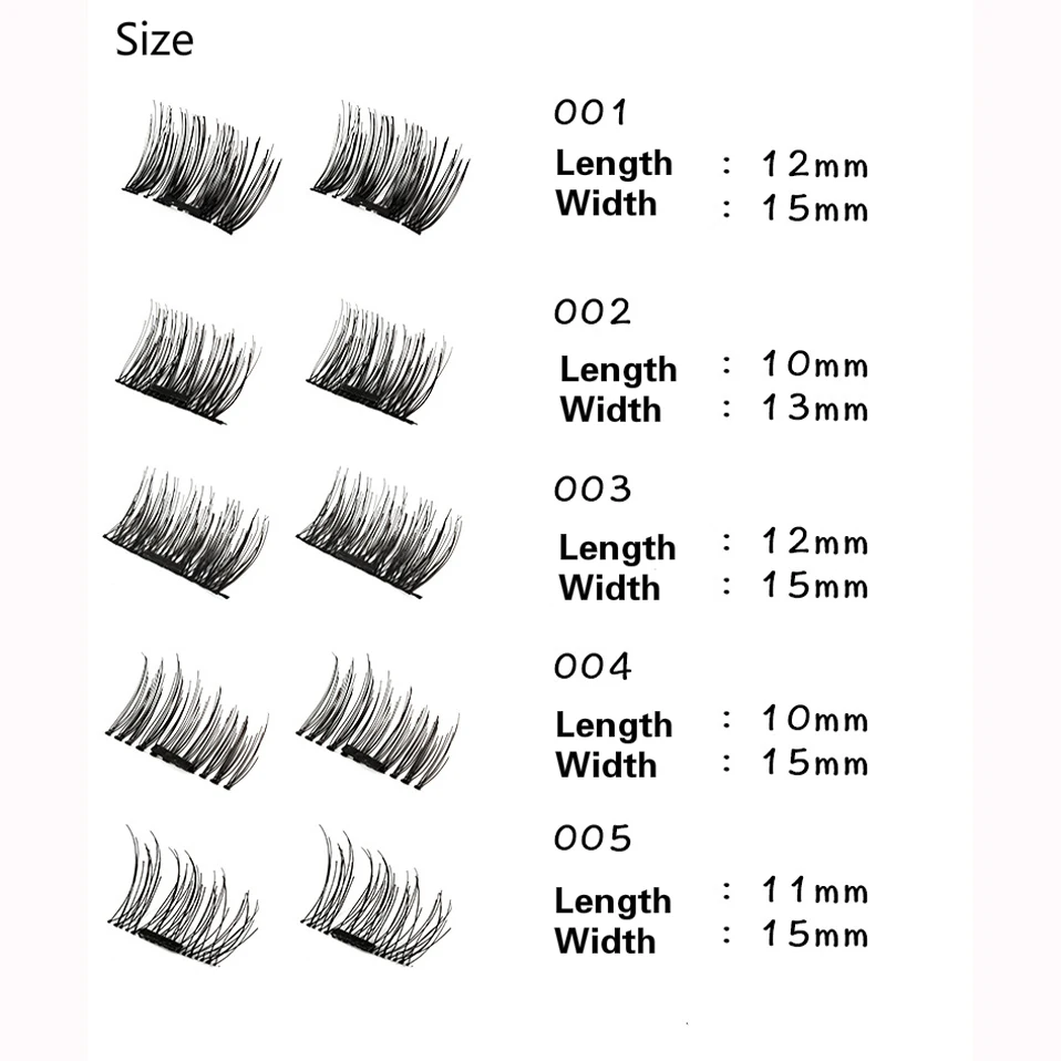 4pcs/Pair 3D Magnetic Eyelash No Glue Reusable Double Eyelashes Extension Natural Maquiagem Long Eye Lashes | Красота и здоровье
