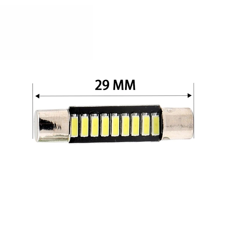 KEYECU 2 шт. супер яркий белый 12 в 6000 К 29 мм 4014 9-SMD светодиодный зеркальный