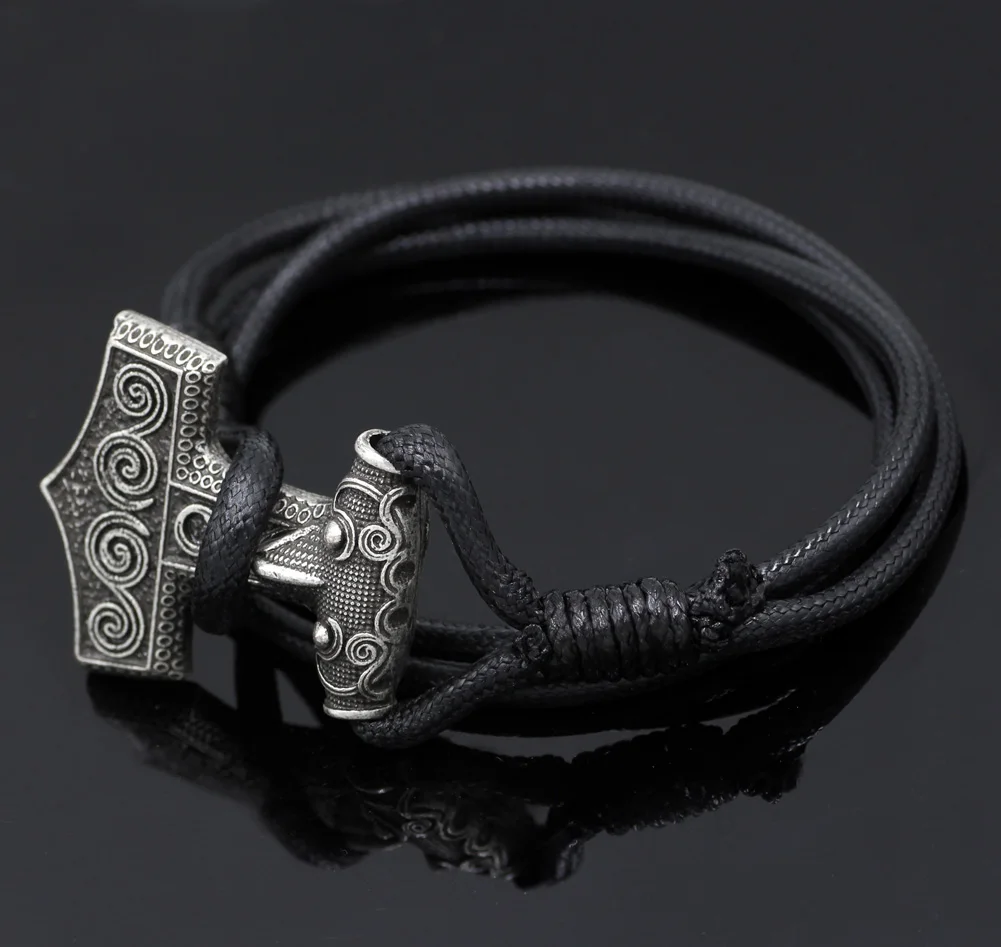 Youe shone натуральная кожа регулируемый Викинг норвежский Odin Thors Mjolnir Hammer мужской s