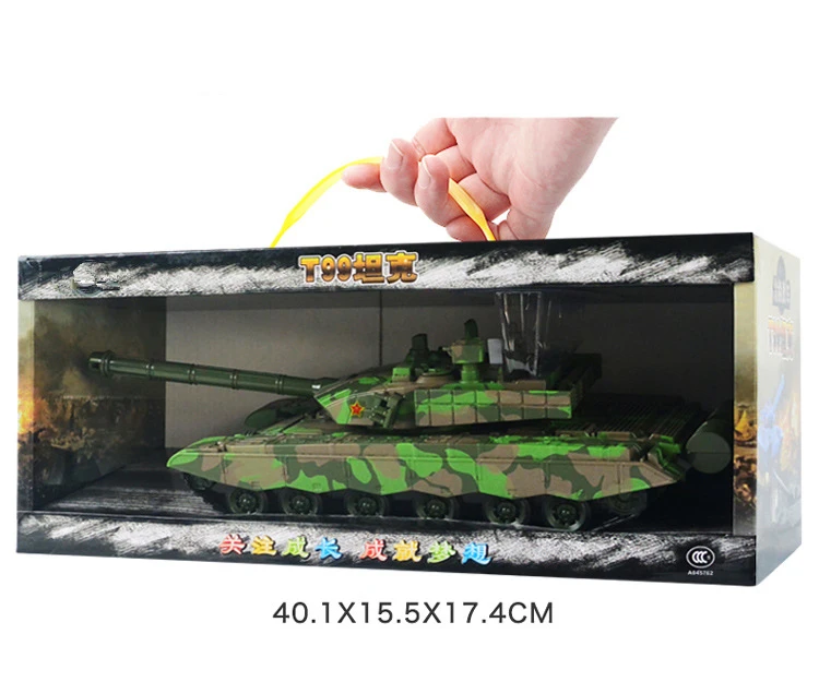 1/24 T99 инерционный танк, звук и светильник, игрушечный автомобиль, Военный танк, 2 цвета, для детей, подарок на день рождения