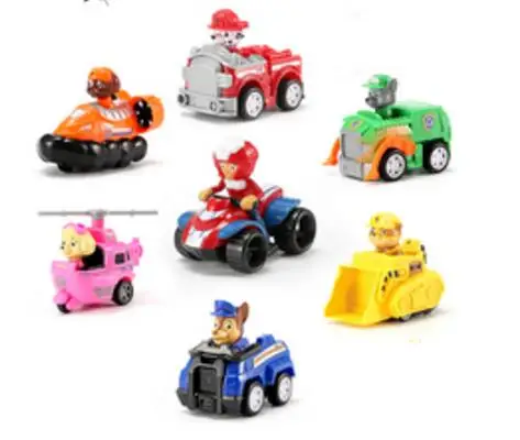 7pcs Paw Patrol собака Щенячий патруль автомобиль Patrulla Canina экшн-фигурки виниловая кукла игрушка для детей Детские игрушки подарочный набор - Цвет: 7pcs