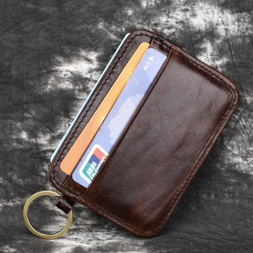 Кошелек унисекс из натуральной кожи для монет и ключей мужской Карманный чехол
