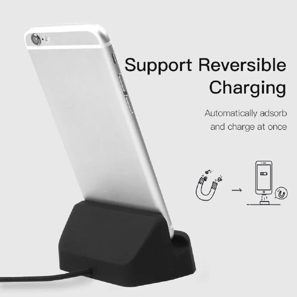 YIESOM USB C микро Магнитная зарядная док-станция настольное магнитное зарядное устройство USB синхронизация данных подставка для iPhone X XR XS Max 8 7 6S Plus