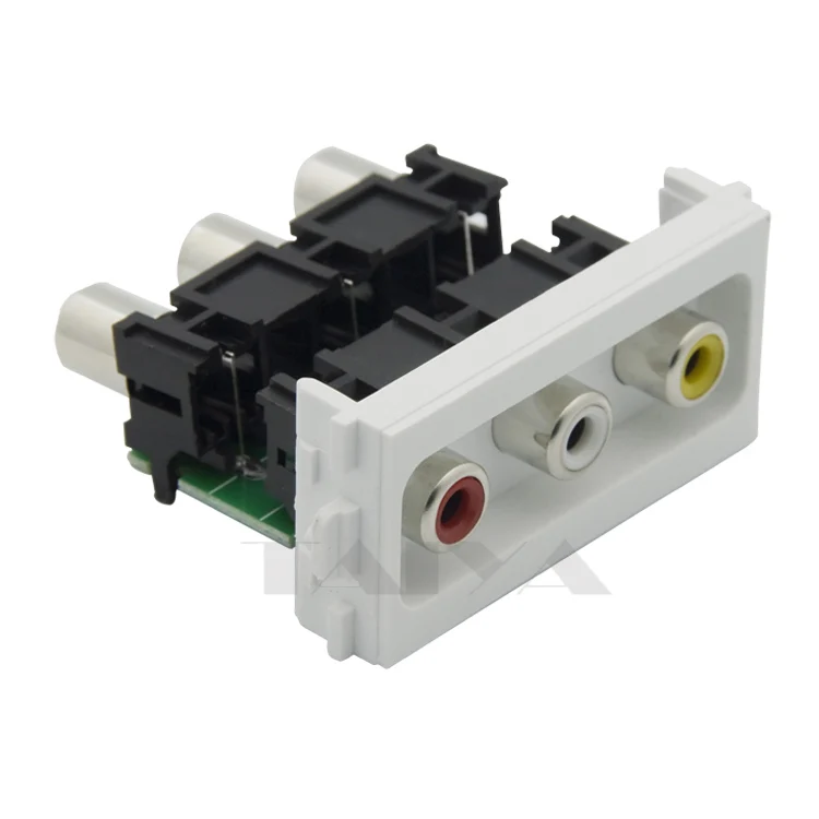 Настенная пластина с разъемом мама AV 3RCA|wall plate|wall connectorwall plate connector |