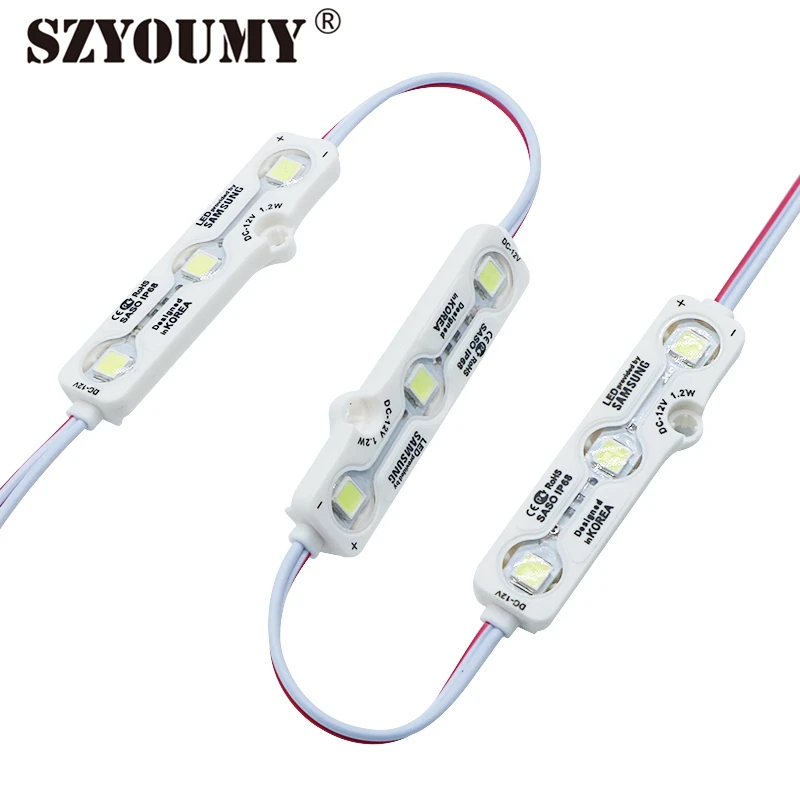 SZYOUMY SMD 5054 High Quality LED Module Lighting 3LEDs IP68 Waterproof White Color DC 12V Advertising Light box Sign Lamp | Освещение