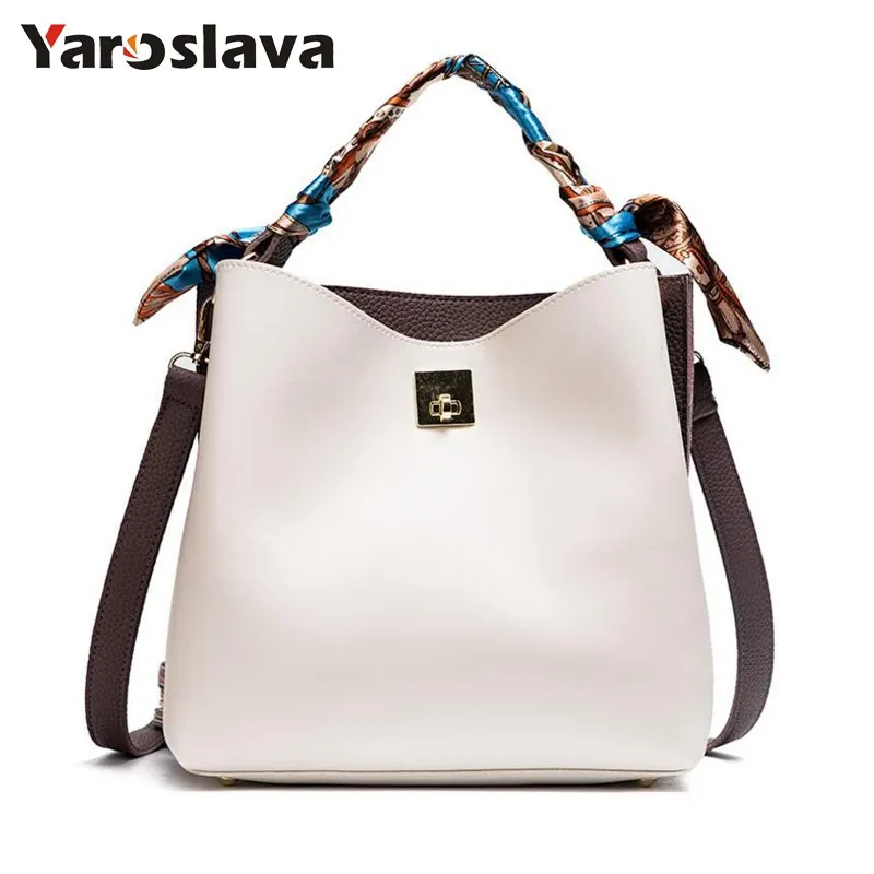 

PU Leather Women Handbag Ribbon Summer Bucket Fashion Women Bag Bolsa Ladies Tote Bag New Shoulder Bags Girl sac LL548