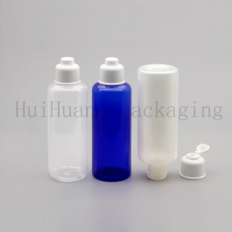 

Wholesale 150ml X 30 pearl health care container plastic flip top lid bottle empty liquid soap bottles shampoo lotion vial