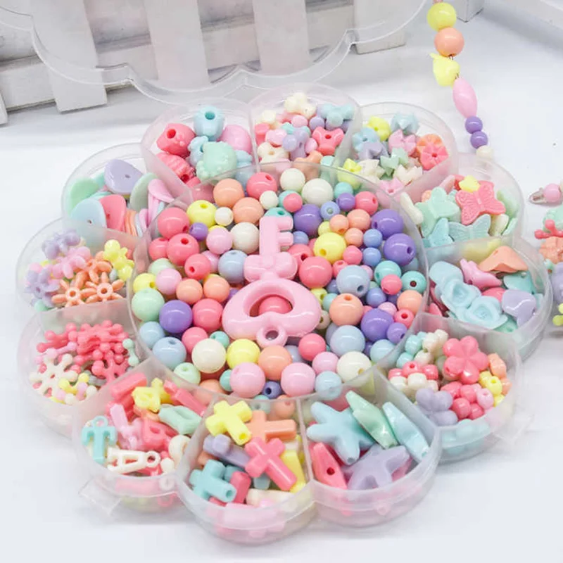 BB76 Sweet Diy Beads Toys for Kids Children Handmade Necklaces Bracelets Beads Jewelry Making Kit Set Kids Educational Toys Girls Gift - Цвет: BB76 Sweet