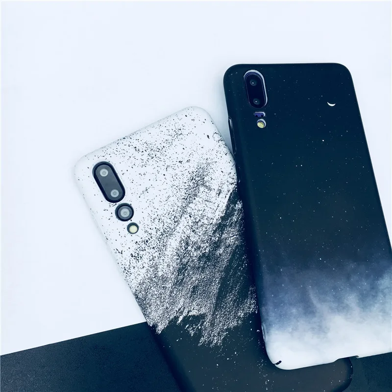 INS стиль простой чехол для телефона с рисунком Huawei P20 Pro P10 Plus Honor 9 10 жесткий Lite |