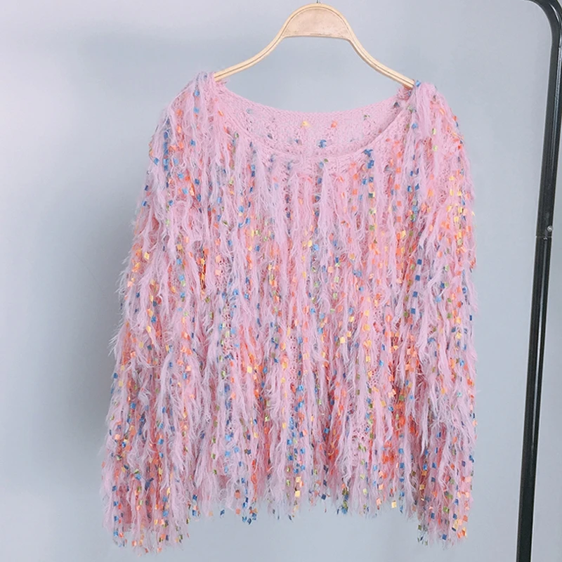 Autumn winter color tassel sweater women Fashion Knitted pullovers female | Женская одежда