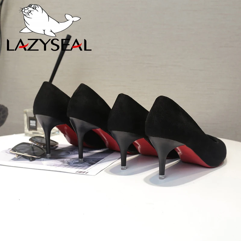 LazySeal Женская замшевая обувь Классические туфли-лодочки туфли с острым носком на