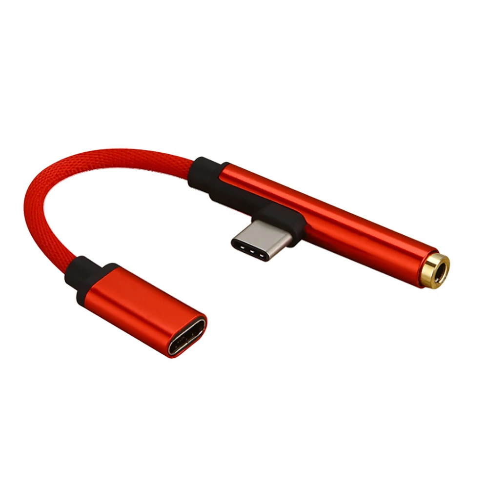 2 в 1 Usb Type C адаптер зарядное устройство аудио кабель Тип до 3 5 мм разъем для