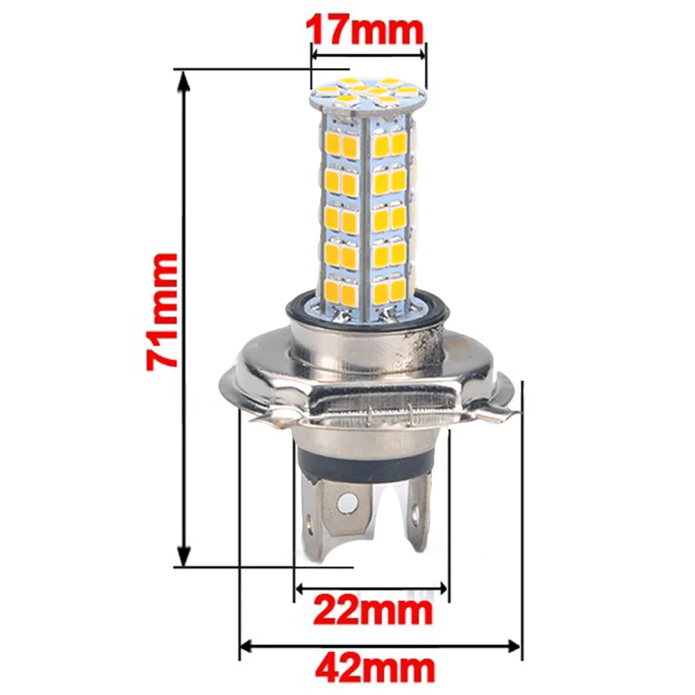Автомобильный авто H4 3,5 W 68-SMD светодиодный 6500 K 310-Lumen белая противотуманная Лампа фара для вождения ЛАМПА