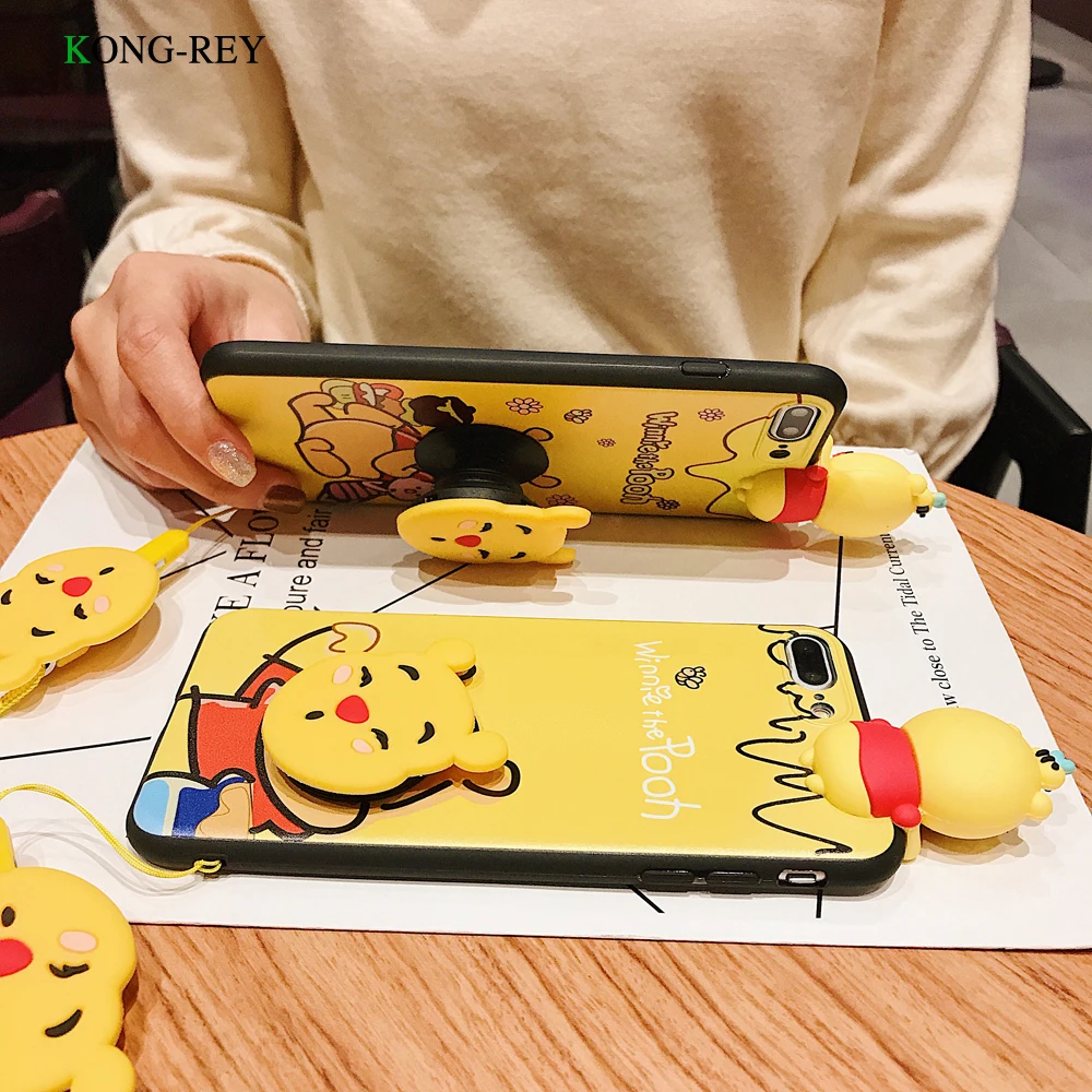 Artoon милый желтый силиконовый чехол для телефона с LanyardFor iphone 6 8 X XR XS Чехол для мобильного телефона TPU мягкий чехол для iphone 7