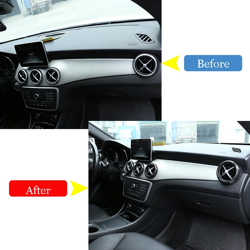 Для Mercedes benz CLA GLA A Class A180 W176 C117 GLA200 аксессуары из углеродного волокна ABS автомобильный Кондиционер Вентиляционное кольцо отделка 5 шт