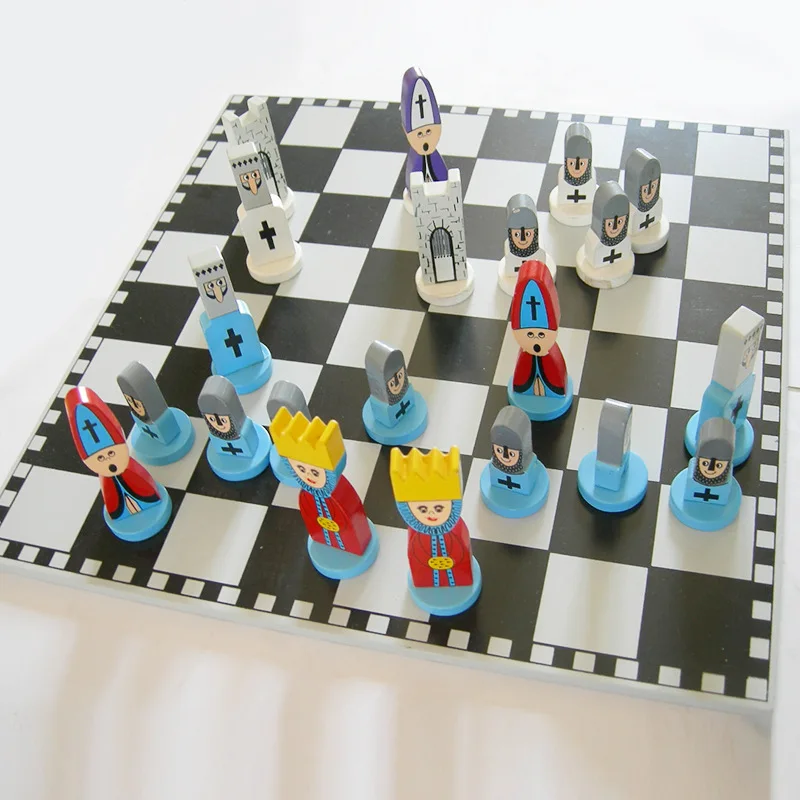 

New Children's Educational Toys Wooden Chess Set Boutique Puzzle Chess Game Toys