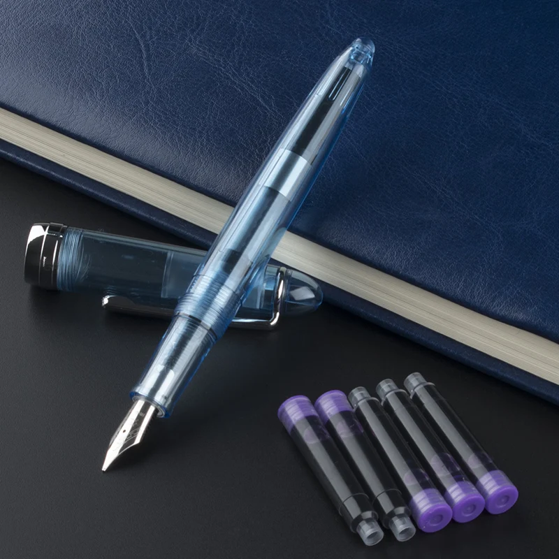 JINHAO 992 синий пластиковый прозрачный поворотный зажим классический стиль