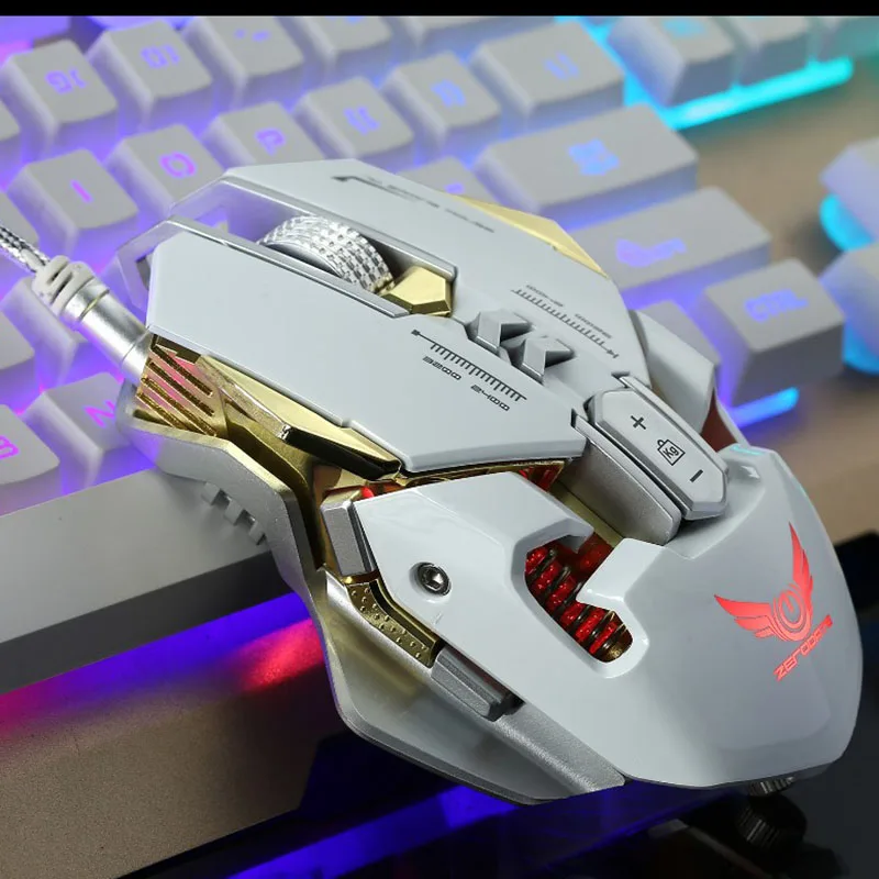 Профессиональная Проводная игровая мышь, 7 кнопок, 4000 точек/дюйм, Usb компьютерная геймерская мышь, светодиодная подсветка, позиционирование, эргономичный дизайн F1
