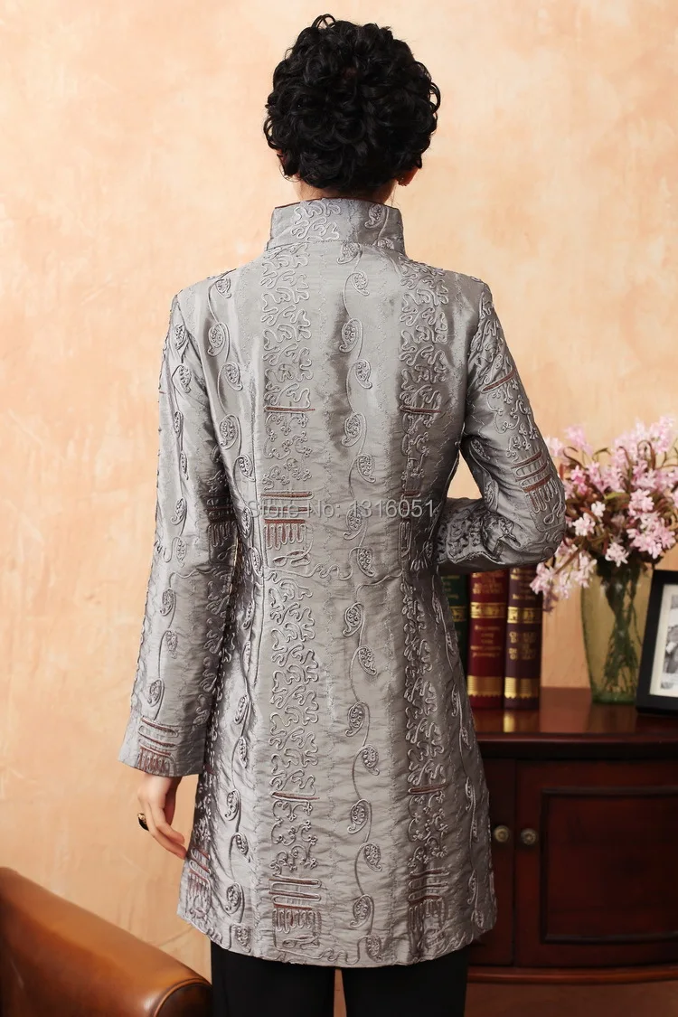 Китайской традиции Для женщин вышивать пояса lengthe пыли пальто куртка M, L, XL, XXL 3XL 4XL 5XL