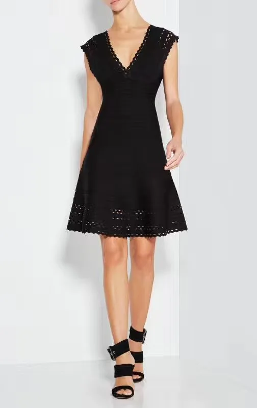 Блестящие Красота черный белый выдалбливают Новинка 2017 года поступления V шеи