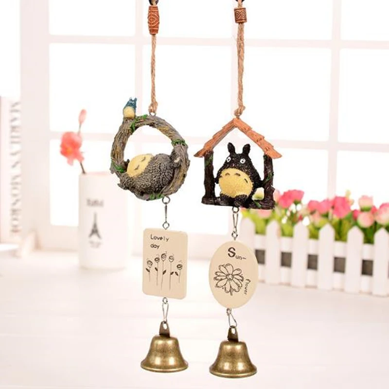Cartoon Totoro Bells Wind Chimes Romantic Greetings Personality Gifts Japanese Resin Door Decorations Car Hanging Jewelry | Дом и сад
