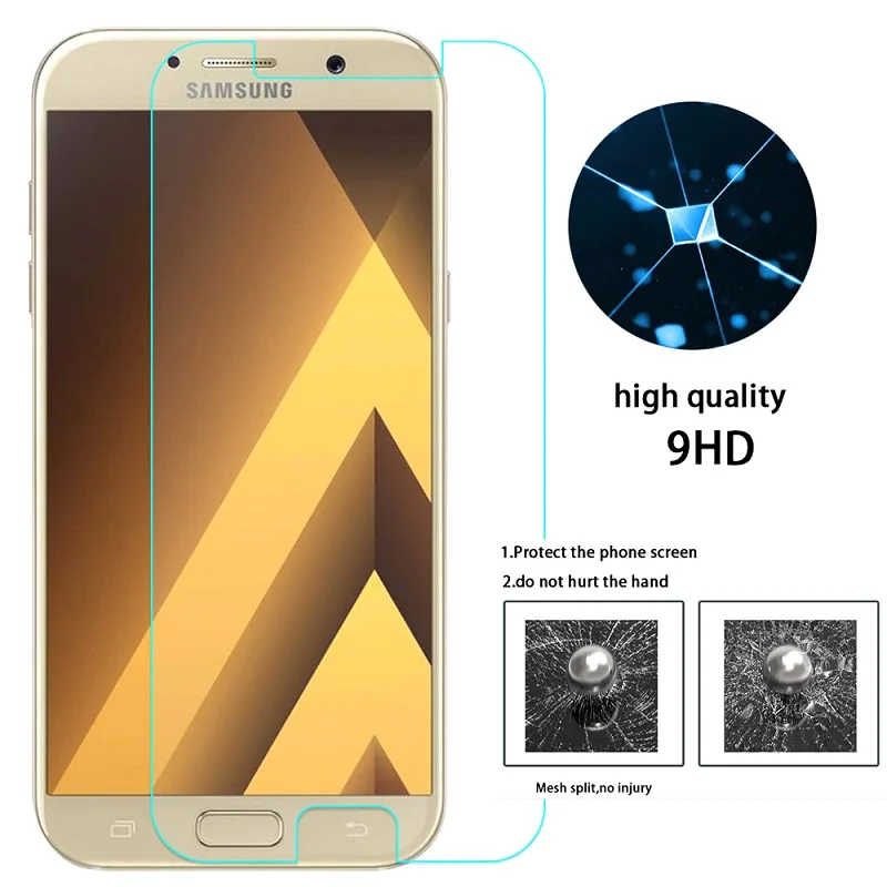 Защитное стекло закаленное для Samsung Galaxy A3 A5 2017 A7 2016|Защитные стёкла и плёнки