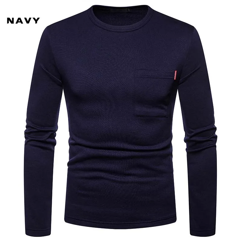 2020 Высококачественная осенне зимняя мужская теплая футболка с длинным рукавом