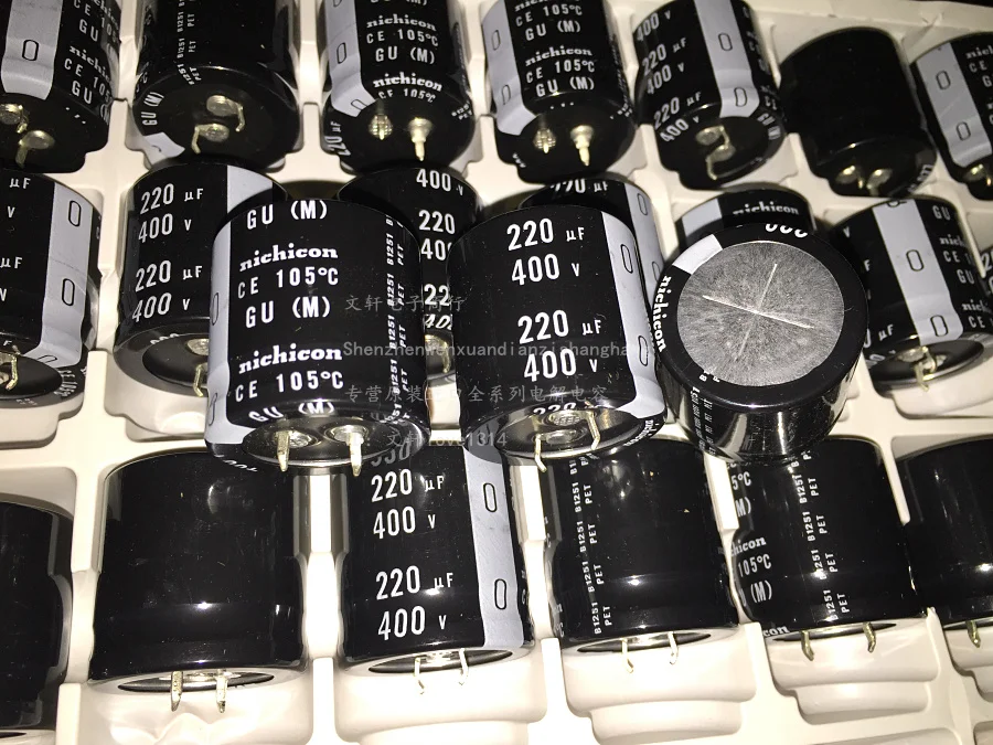 Конденсаторы Nichicon Gu 400v220uf 30x30 мм 5 шт./10 шт. Алюминиевый Электролитический Сапфир