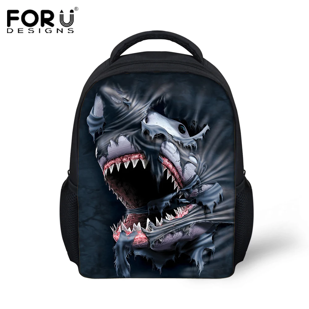 Рюкзак для мальчиков 12 дюймов с принтом акулы и дельфина|children school bags boy|backpack children