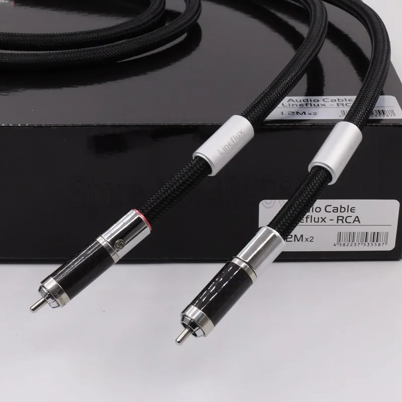 3 м/пара Lineflux(RCA) Аудио Межблочный кабель с углеродного волокна RCA штекер