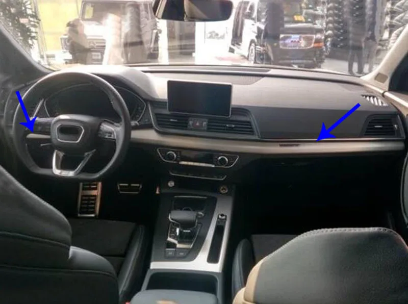 Для Audi Q5 FY LHD углеродное волокно вид автомобиля интерьер передней консоли приборной панели накладка наклейки mouldings полосы 2 шт