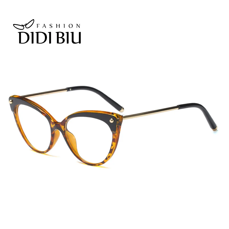 Леопардовые TR90 титановый сплав оправа для очков женские винтажные прозрачные