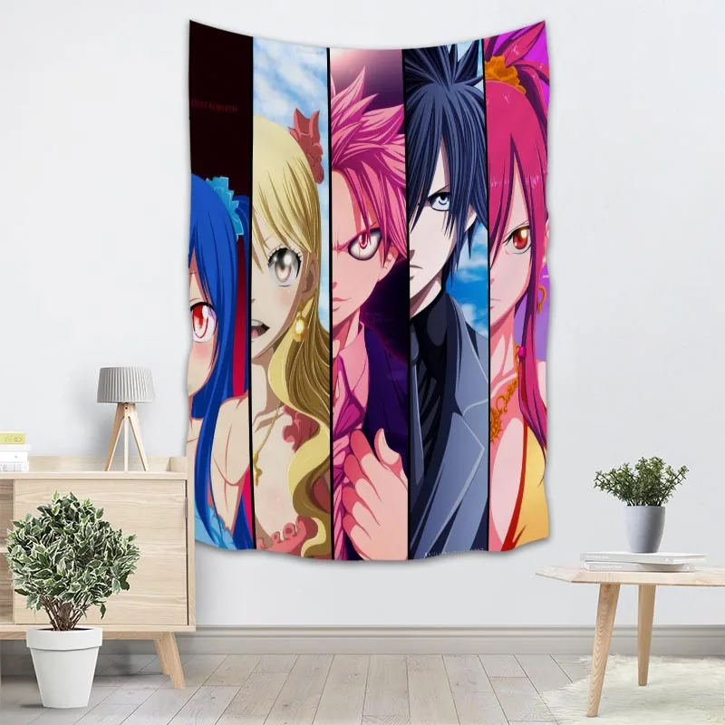 Custom anime Fairy Tail wall hanging tapestry Decor More Size Tapestry Wall Hanging Blanket Home | Дом и сад