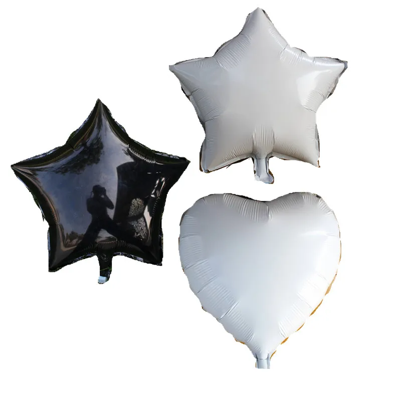 Оптовая продажа 50 шт. 18 дюймовые черно белые шары в форме сердца со звездами