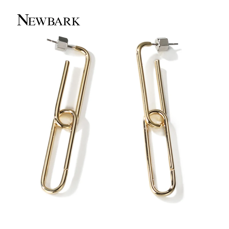 NEWBARK Unique Zircon Earrings Chain Buckle Geometric Retro minimalist Tassel Drop Dangle Temperament Jewelry | Украшения и